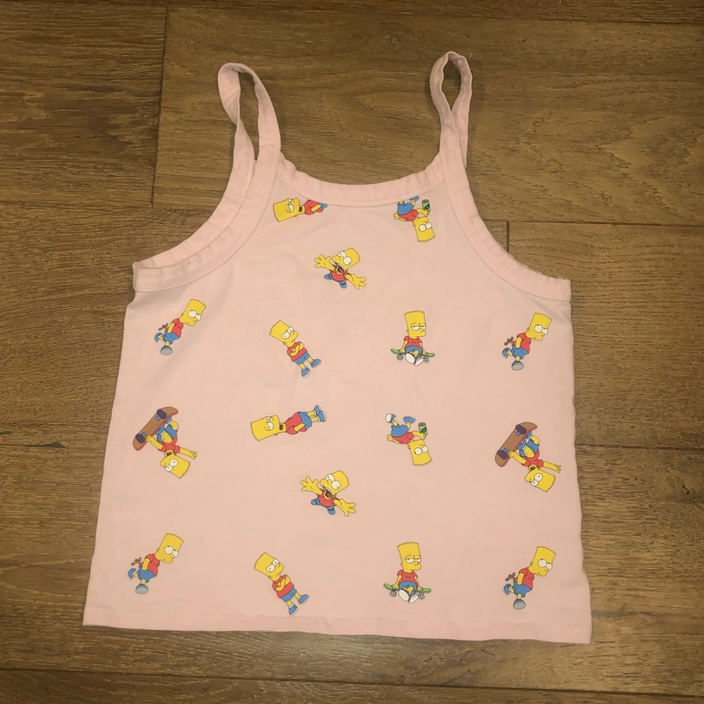 The Simpsons - Bart all over light pink tank / cami